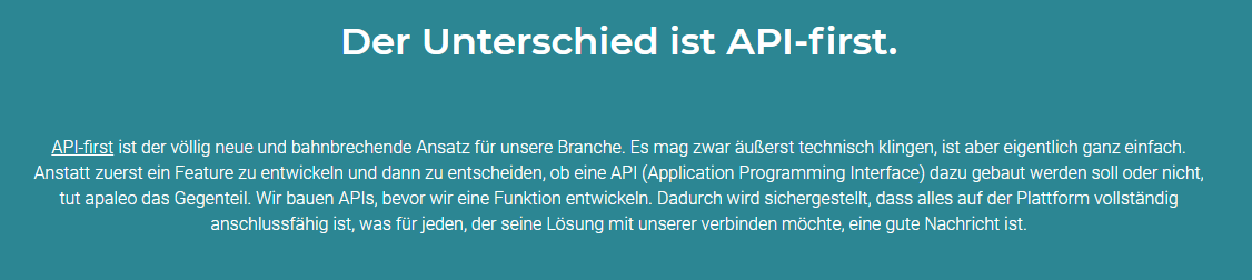 Apaleo API First